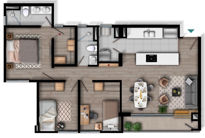 Venta Apto 86 m² con vista verde en Solé Lagos de Torca