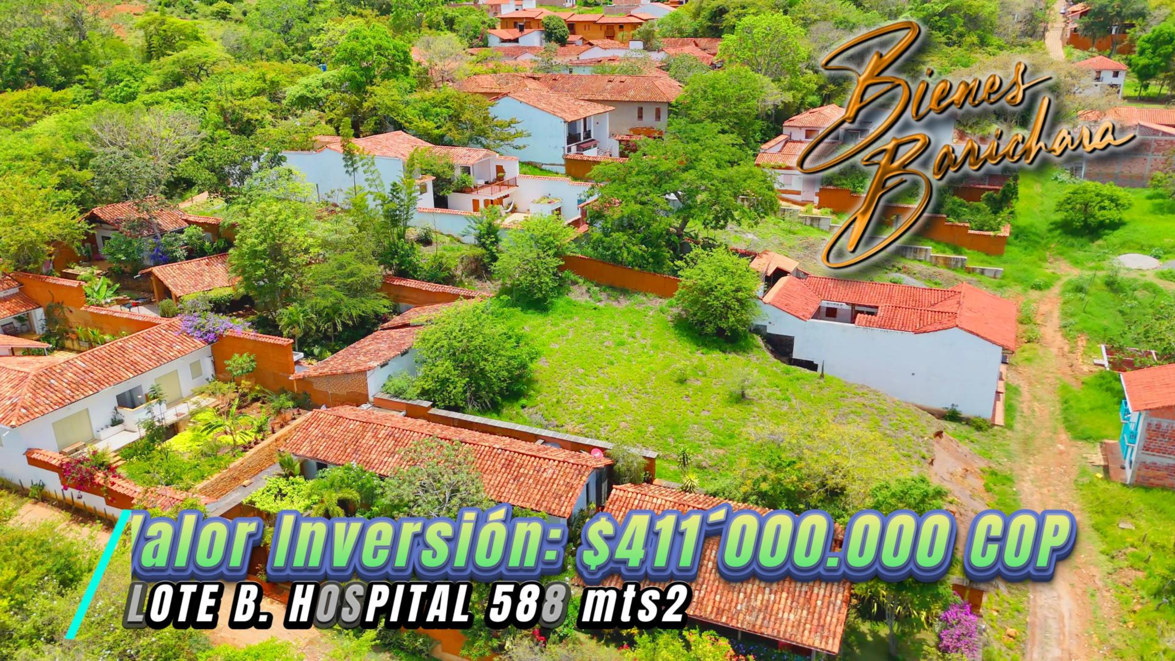 Vendo Lote Urbano Hospital Barichara 588 mst2