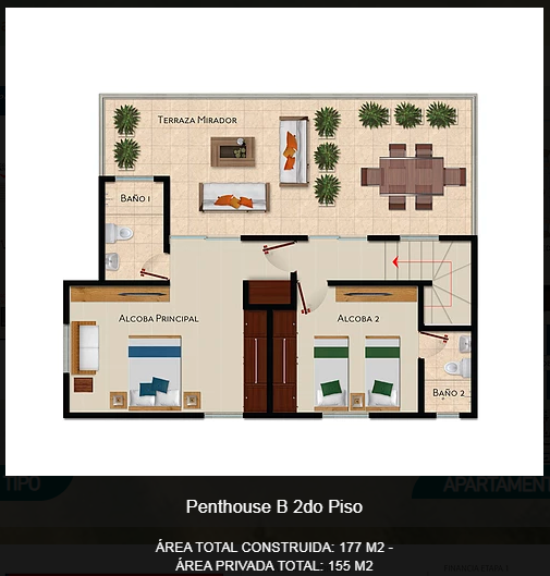 Turbaco Venta de Penthouse Plan Parejo