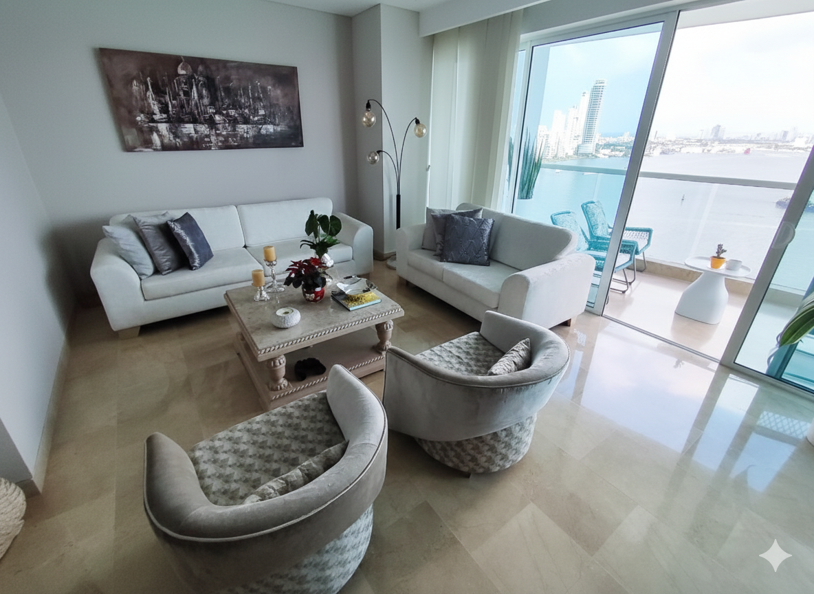 APARTAMENTO AMOBLADO EN ARRIENDO CASTILLOGRANDE - CARTAGENA