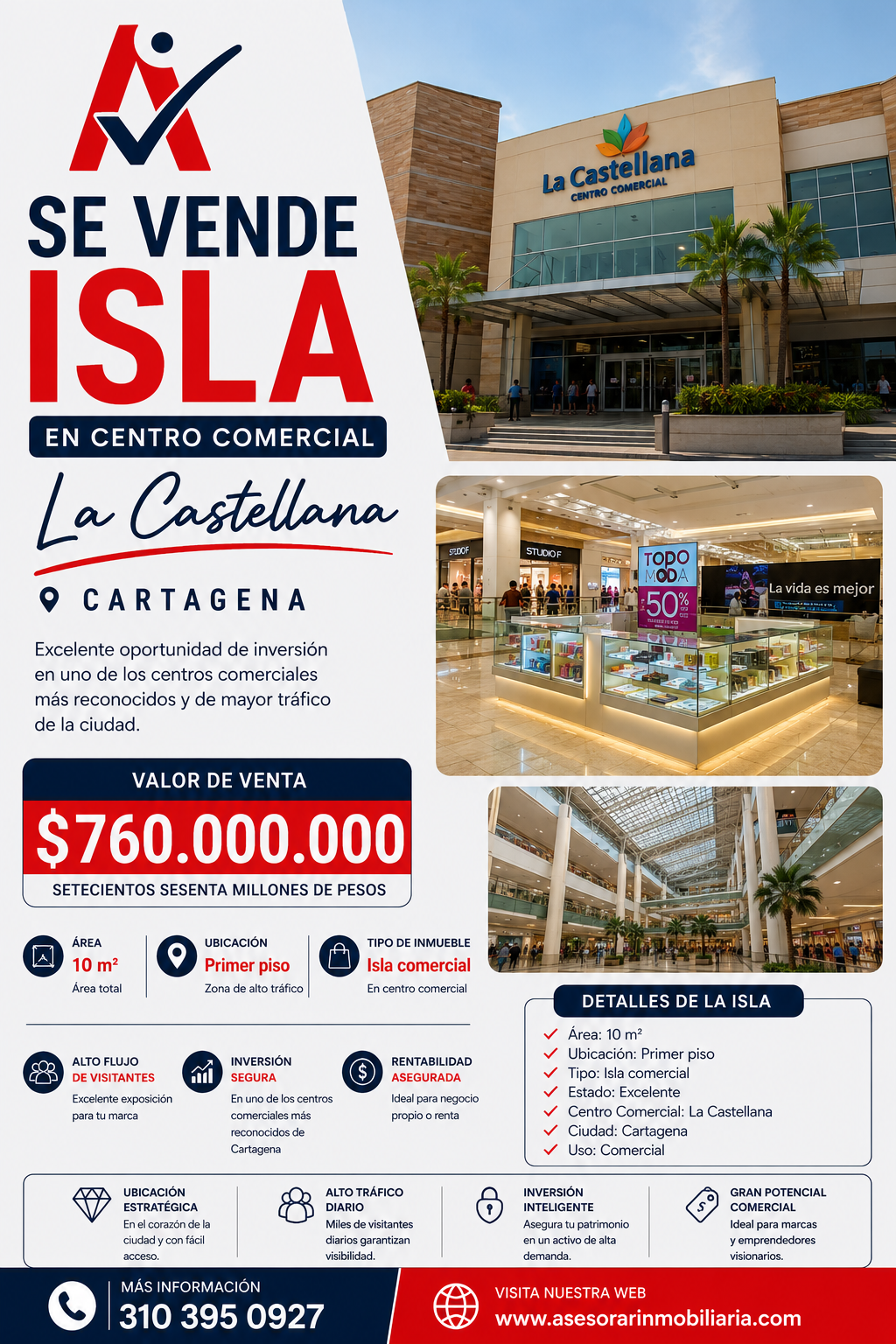 ISLA EN VENTA, CENTRO COMERCIAL LA CASTELLANA, CARTAGENA