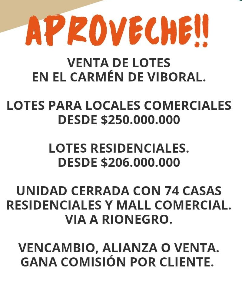 Se Venden Lotes En El Carmen Del Viboral, Antioquia