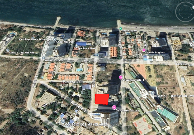 Se vende lote de esquina en Playa Salguero, Santa Marta