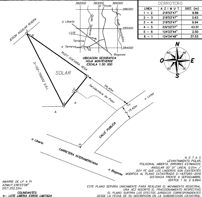 SE VENDE LOTE - LA CARAÑA  | LIBERIA