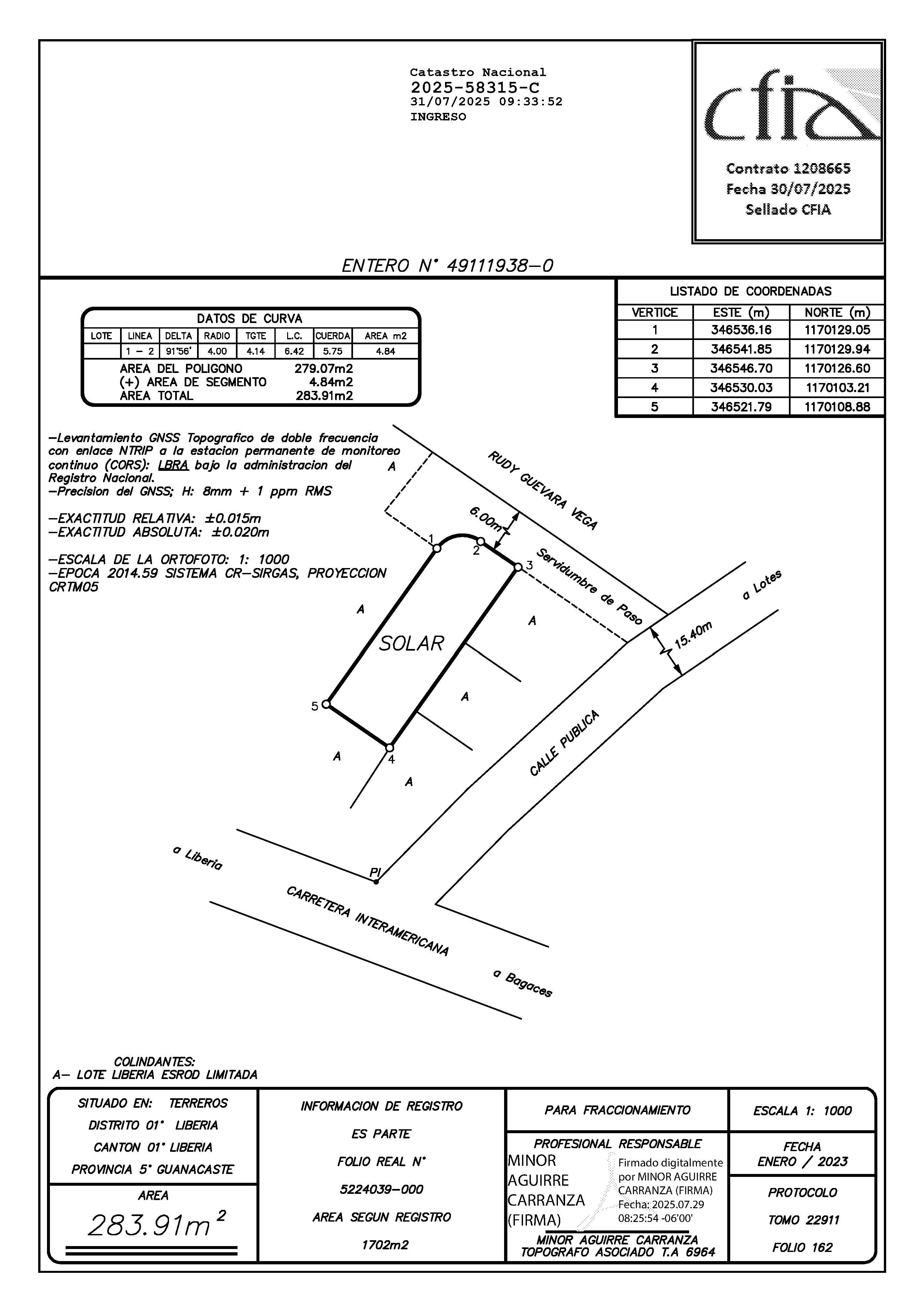 VENDO LOTE - LA CARAÑA | LIBERIA