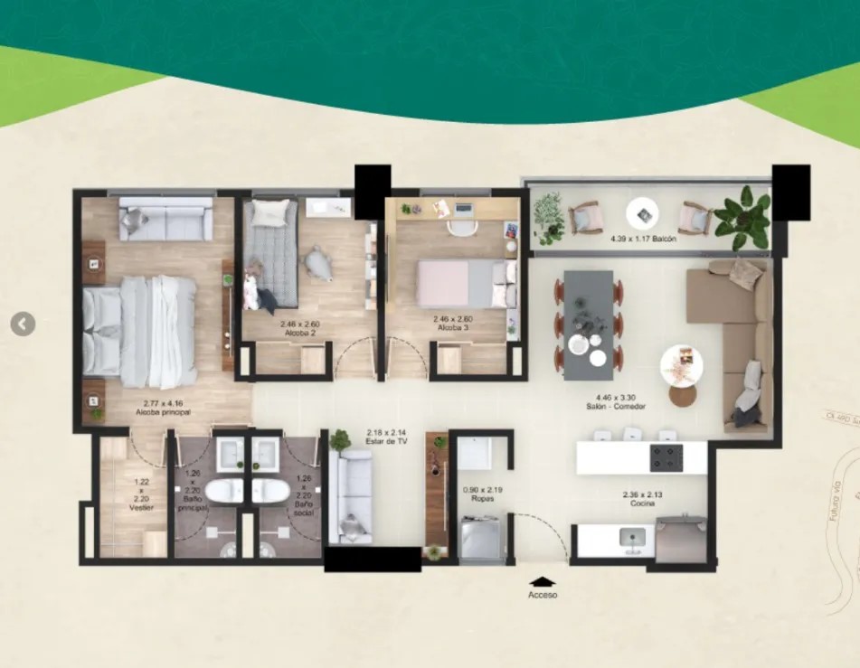 Apartamento para venta de cesión de derechos envigado la cuenca