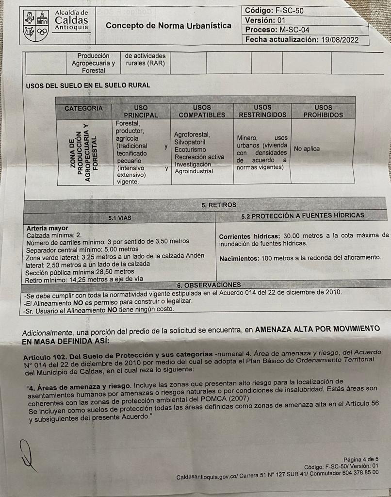Lote en venta en Caldas