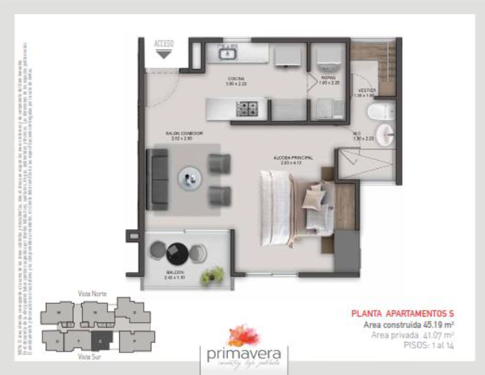 Apartaestudio en venta (cesión de derechos) Palmas Medellín