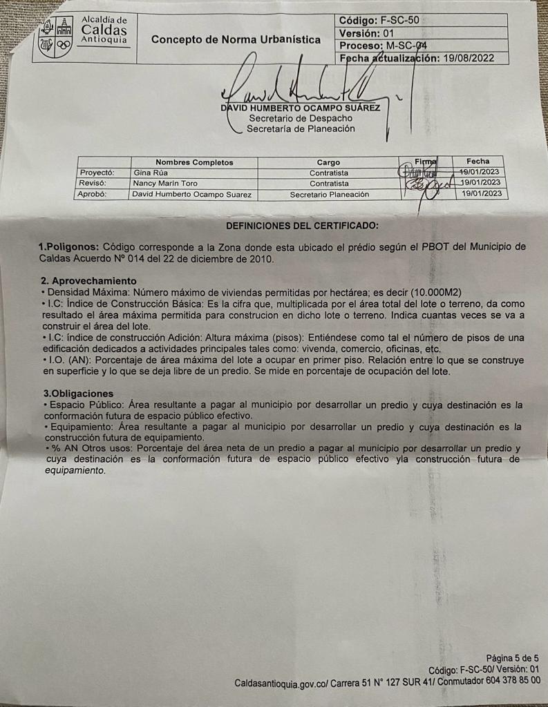 Lote en venta en Caldas