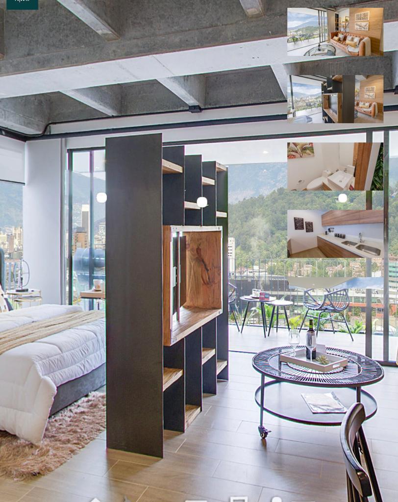 Apartaestudio tipo loft para arriendo en Ciudad del Río El Poblado