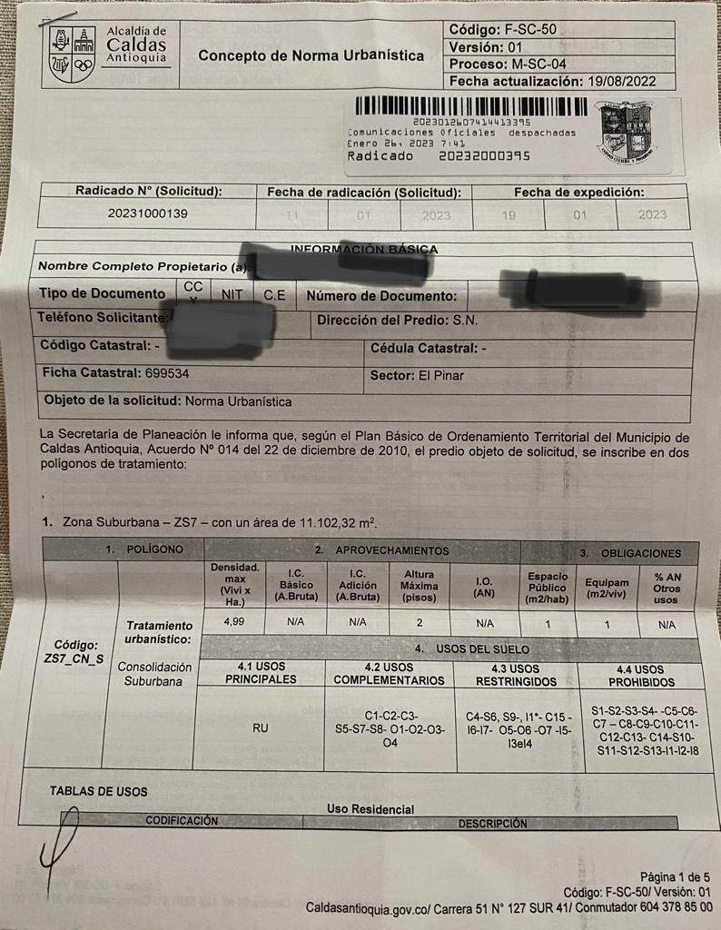 Lote en venta en Caldas