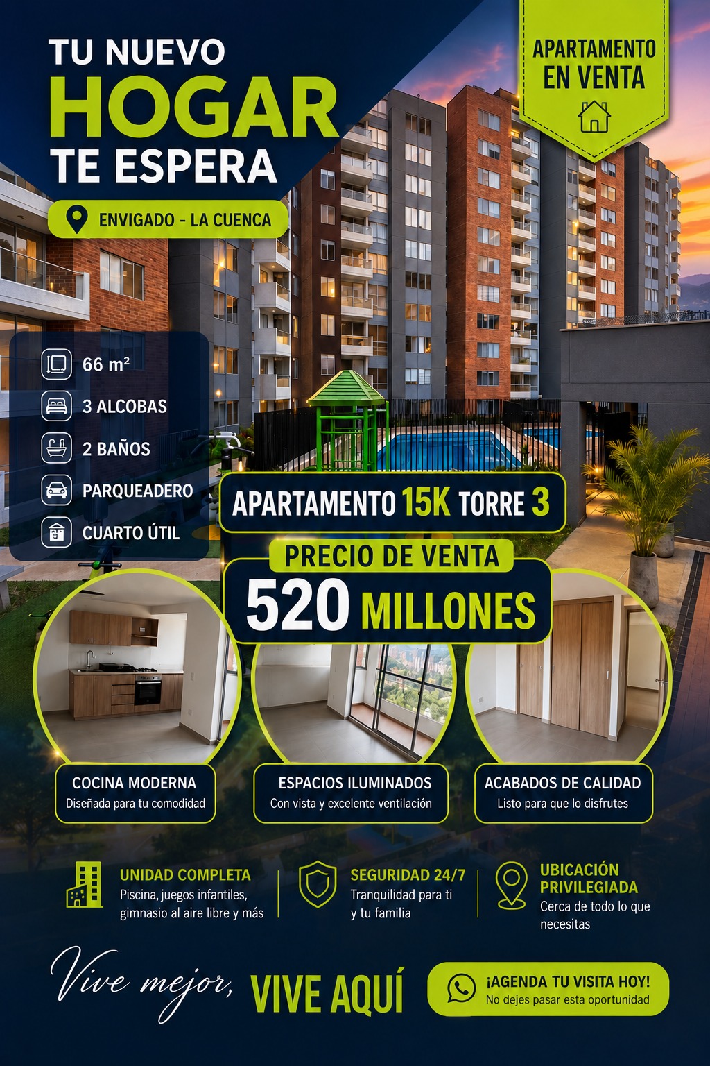 VENDO APARTAMENTO EN GUATAPURI SECTOR LA CUENCA ENVIGADO — foto 5 de 5