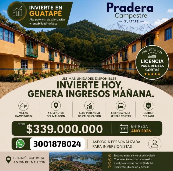 VENTA DE APARTAMENTOS PROYECTO PRADERA CAMPESTRE GUATAPE — foto 4 de 7