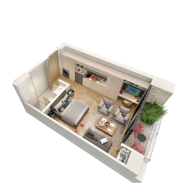 Apartaestudio Santa Bárbara con balcón Ext.