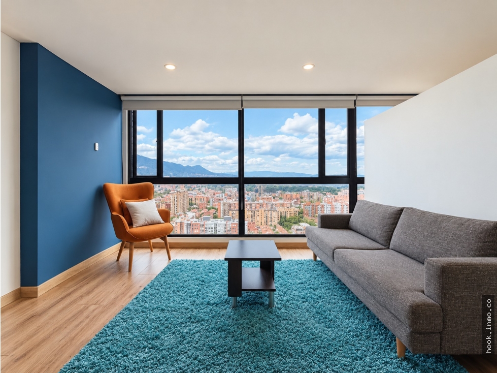 ARRIENDO APTO. AMOBLADO EN CEDRITOS-1 HAB,EXTERIOR Y PISO ALTO