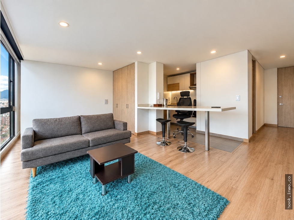 ARRIENDO APTO. AMOBLADO EN CEDRITOS-1 HAB,EXTERIOR Y PISO ALTO