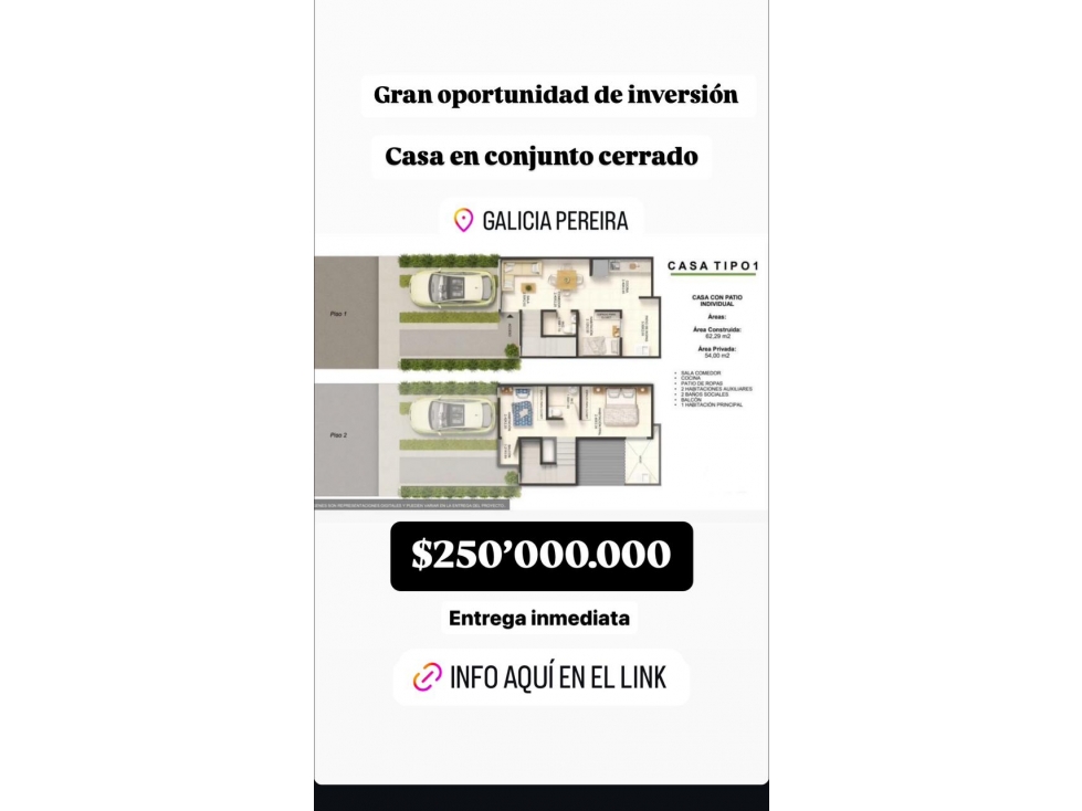 EN VENTA CASA DE DOS PLANTAS GALICIA PEREIRA — foto 2