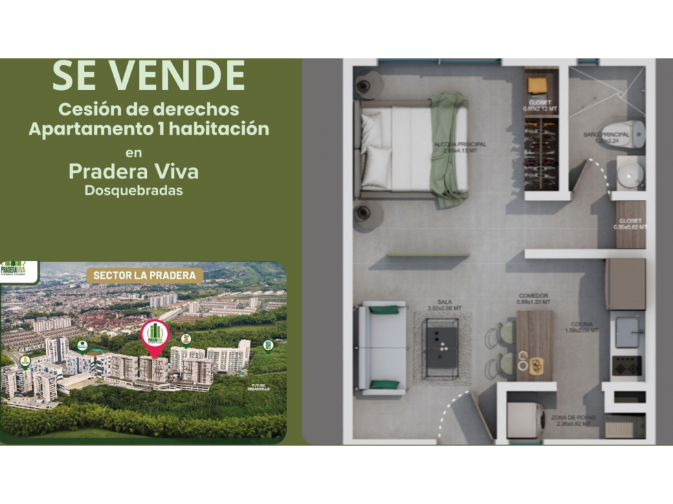 EN VENTA APARTAESTUDIO EN LA PRADERA DOSQUEBRADAS