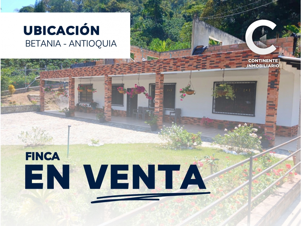 VENTA DE FINCA EN EL SUROESTE (BETANIA - ANTIOQUIA)