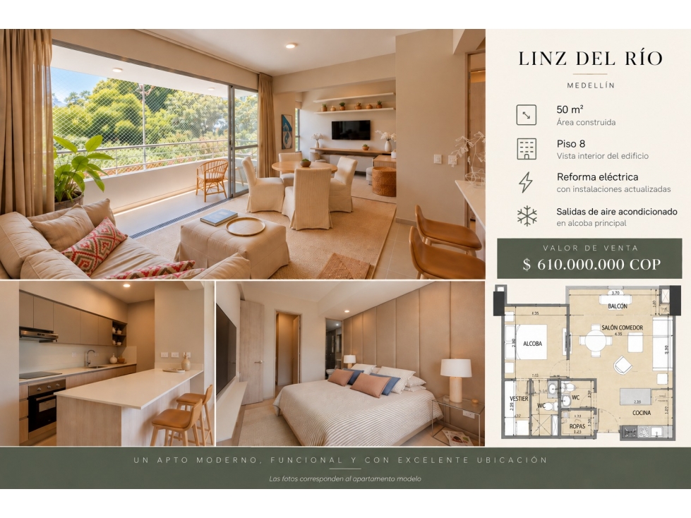Venta de apartamento Ciudad del Rio Linz Poblado Medellin