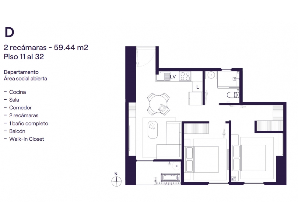 Departamento Venta Centro Monterrey Paseo Santa 2 recámaras — foto 5