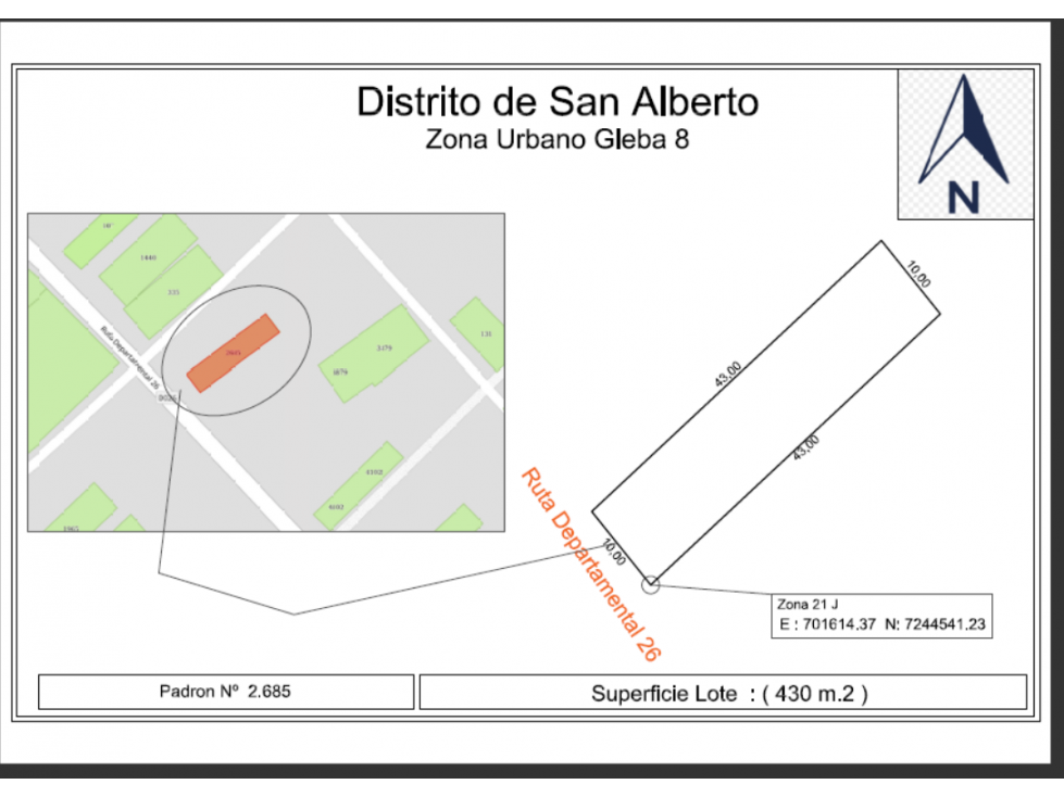 VENDO TERRENO DEPARTAMENTO ALTO PARANA - LOCALIDAD SAN ALBERTO - 4