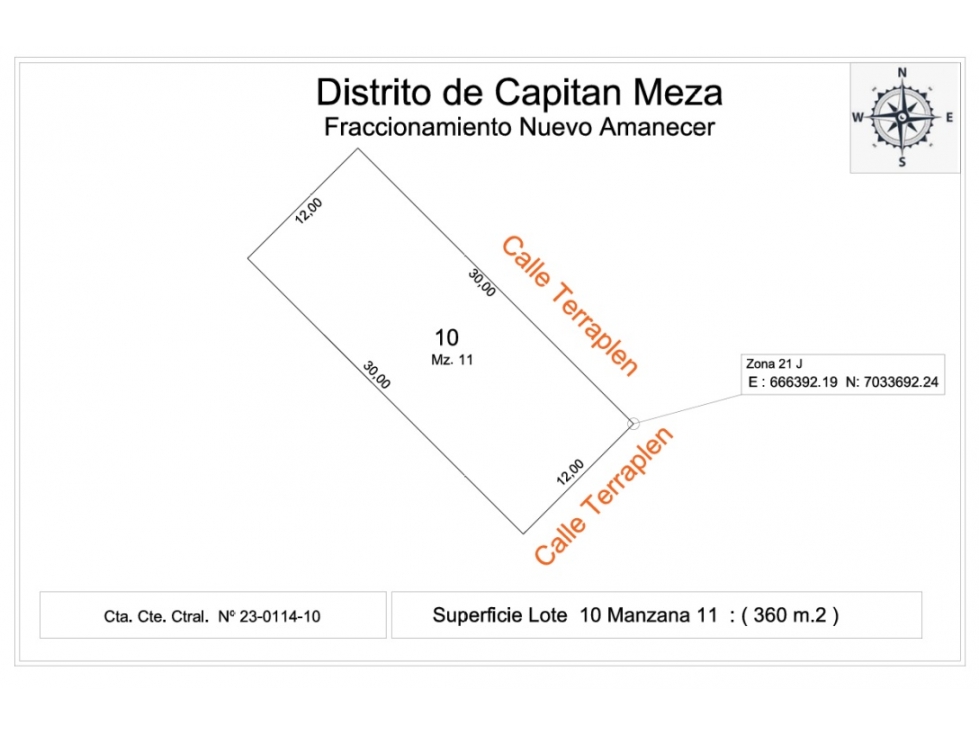 VENTA DE TERRENO EN CAPITAN MEZA - 6