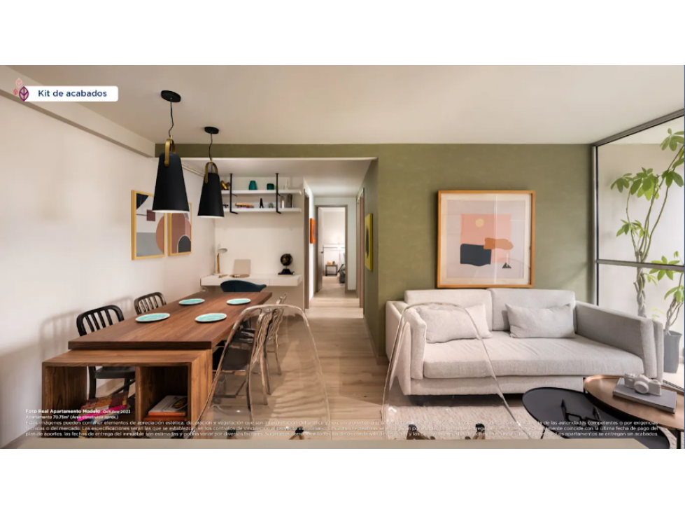 Apartamento en venta Rionegro Ojo de agua en obra gris — foto 4
