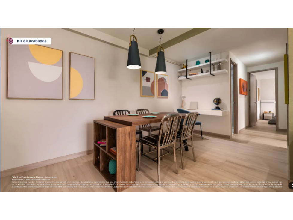 Apartamento en venta Rionegro Ojo de agua en obra gris — foto 3