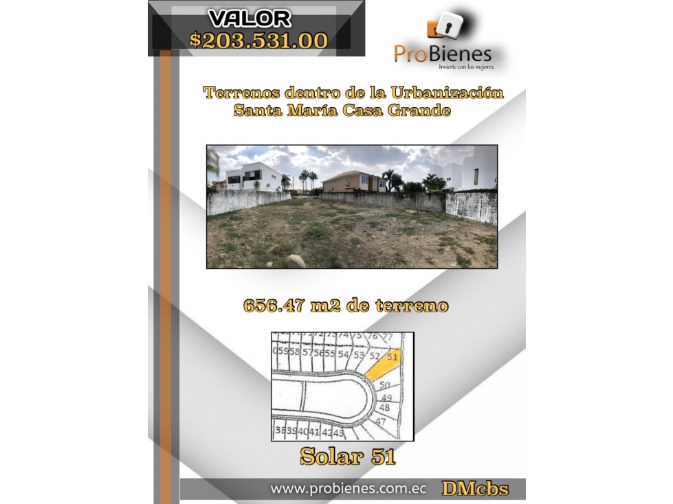 TERRENO DENTRO DE LA URBANIZACION SANTA MARIA CASA GRANDE - 3