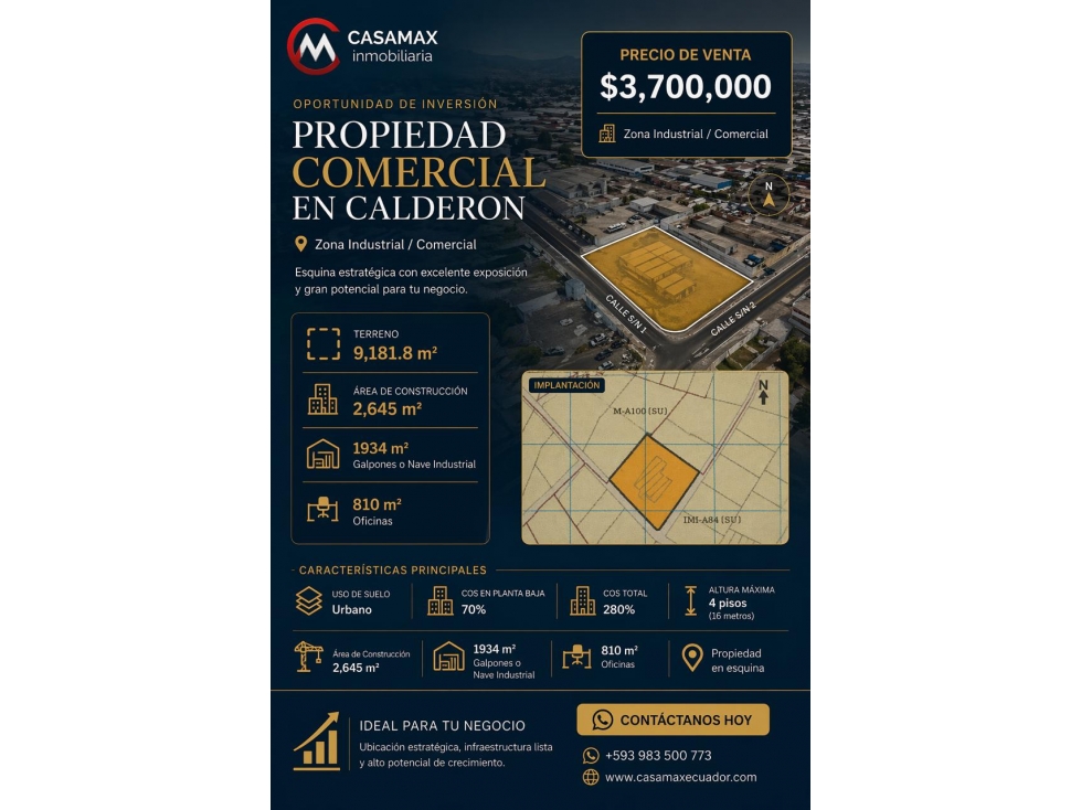 VENDO EN CALDERON PROPIEDAD COMERCIAL INDUSTRIAL CERCA PANAMERICANA - 1