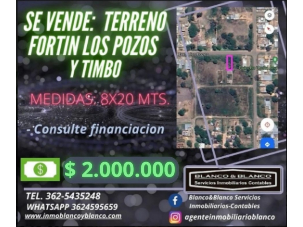 SE VENDE TERRENO FORTIN LOS POZOS Y TIMBO - 1