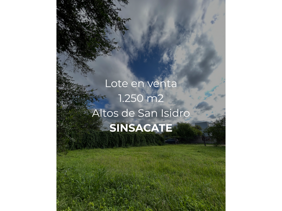 VENTA-OPORTUNIDAD ÚNICA EN SINSACATE - LOTE PREMIUM - 1