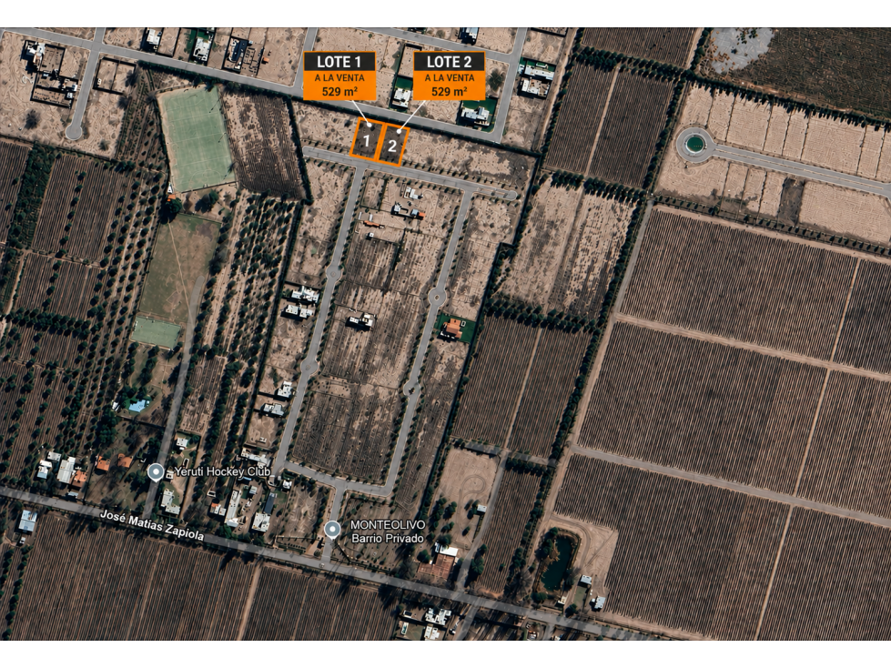Lotes Barrio Privado calle Zapiola Drummond Lujan de Cuyo - 1