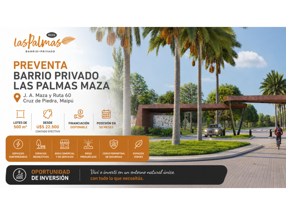 Preventa Barrio Privado Las Palmas Maza | Maipú - 1