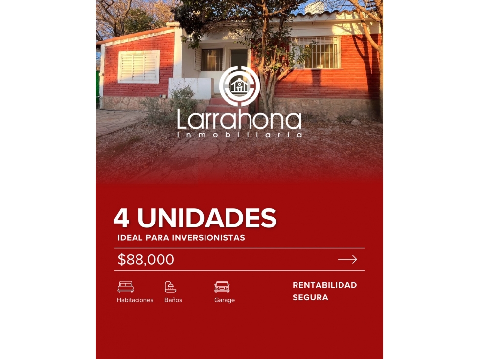 Complejo de 4 unidades para inversión