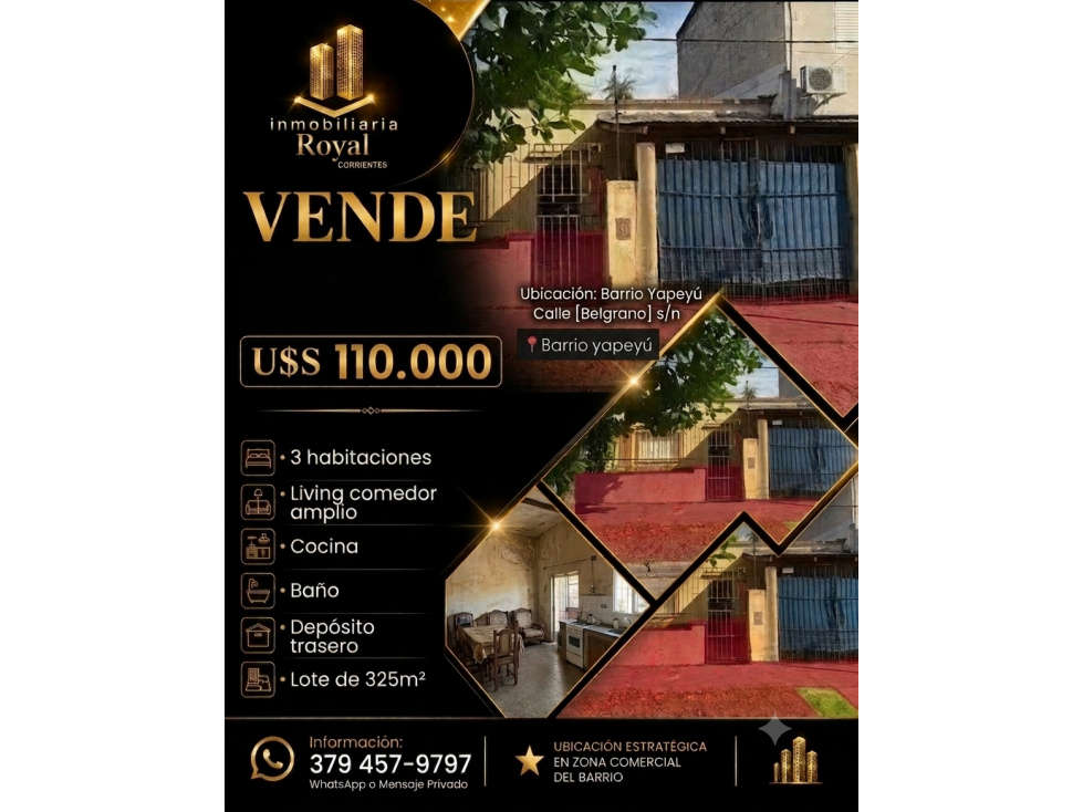 Inmobiliaria Royal Vende/ Propiedad Barrio Yapeyu - 1