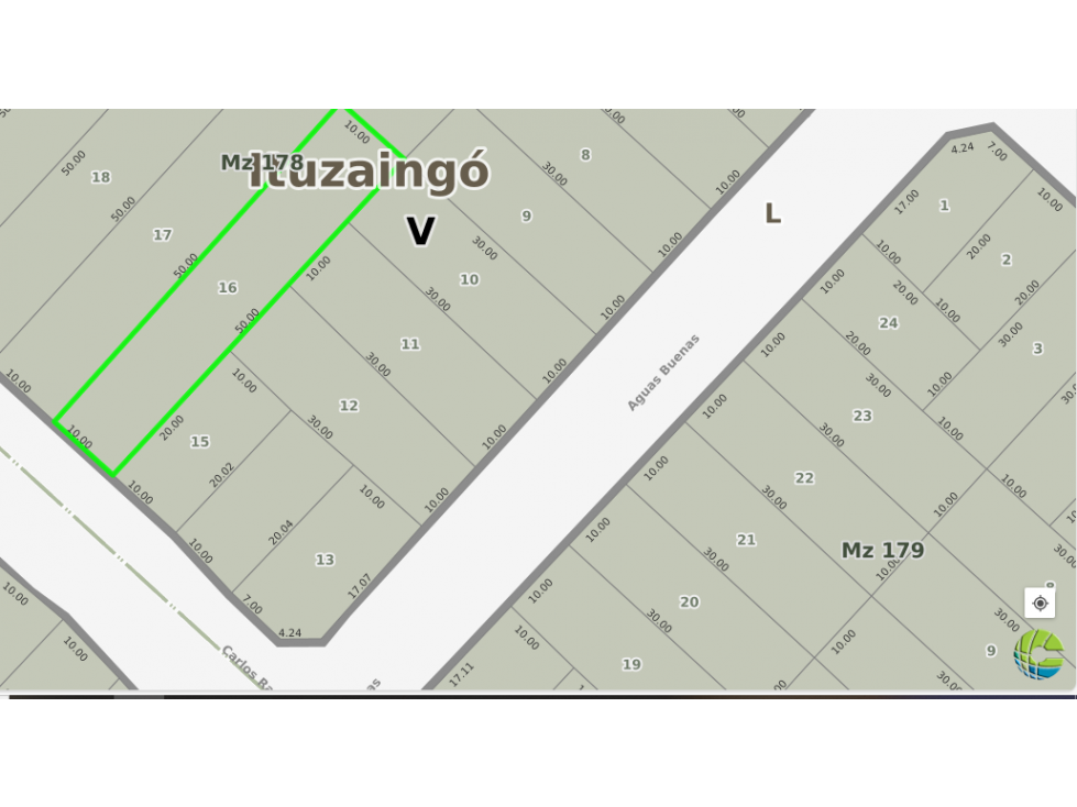 Lote sobre AVENIDA RATTI EN VENTA. ITUZAINGO NORTE - 3