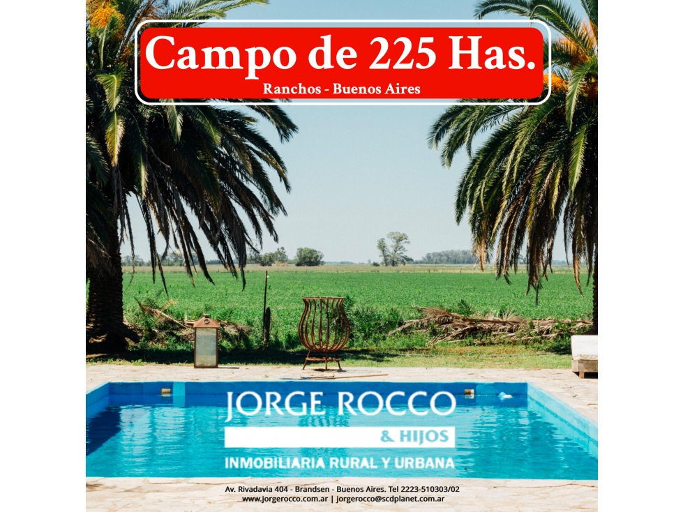 Campo en Venta en Ranchos. 225 Has. mixto sobre ruta - 1