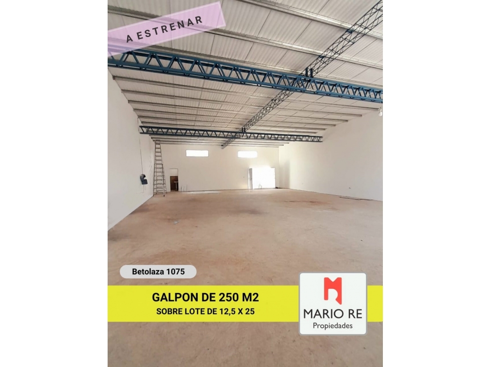 VENTA - GALPON NUEVO CON RENTA - 250 MTS 2 - INVERSION - TRES ARROYOS - 1