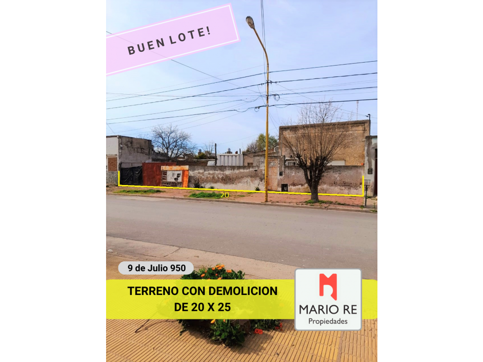 TERRENO CON DEMOLICION DE 20 X 25 - 1