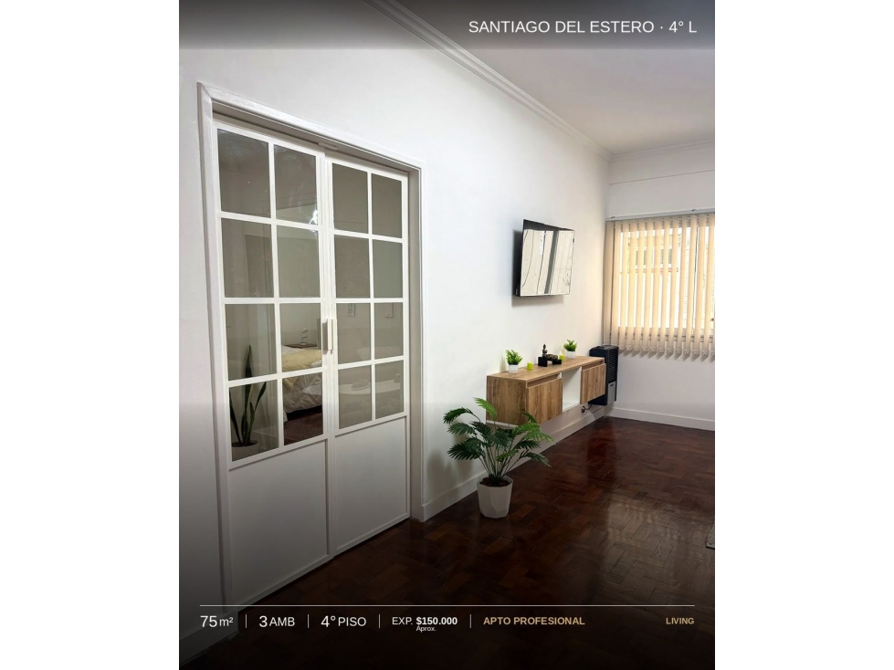 3 AMBIENTES MUY AMPLIO RECICLADO A NUEVO - SANTIAGO DEL ESTERO 2329 - 3