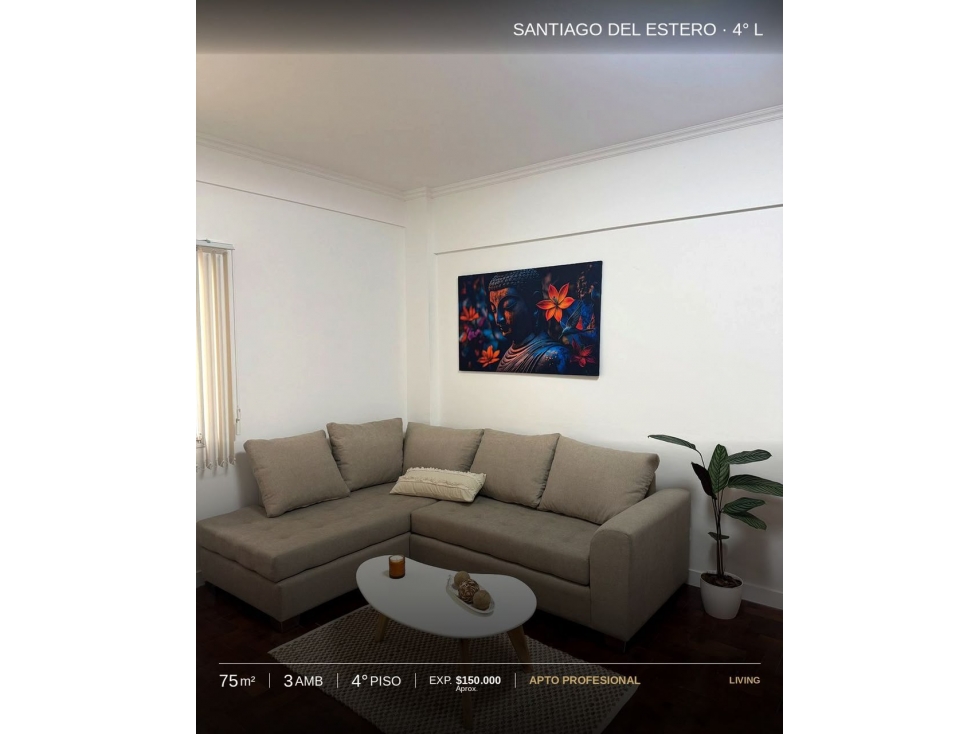 3 AMBIENTES MUY AMPLIO RECICLADO A NUEVO - SANTIAGO DEL ESTERO 2329 - 2