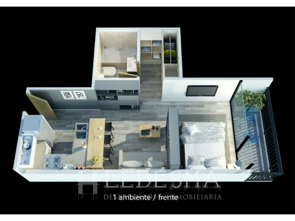 DEPARTAMENTO AMBIENTE A LA CALLE CON BALCON - PASEO ALDREY — foto 4