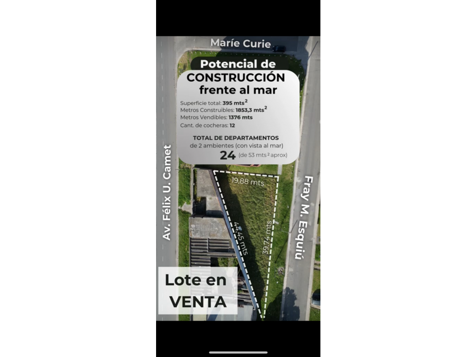 Lote en venta a una cuadra del mar