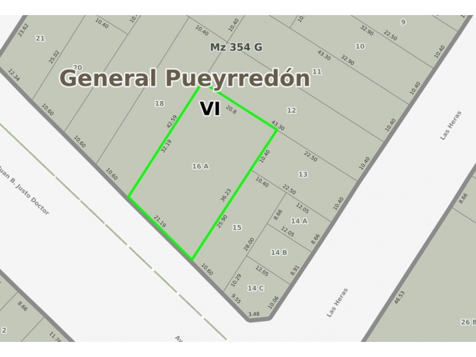 Lote 712 m2 - Av. Juan B. Justo y Las Heras