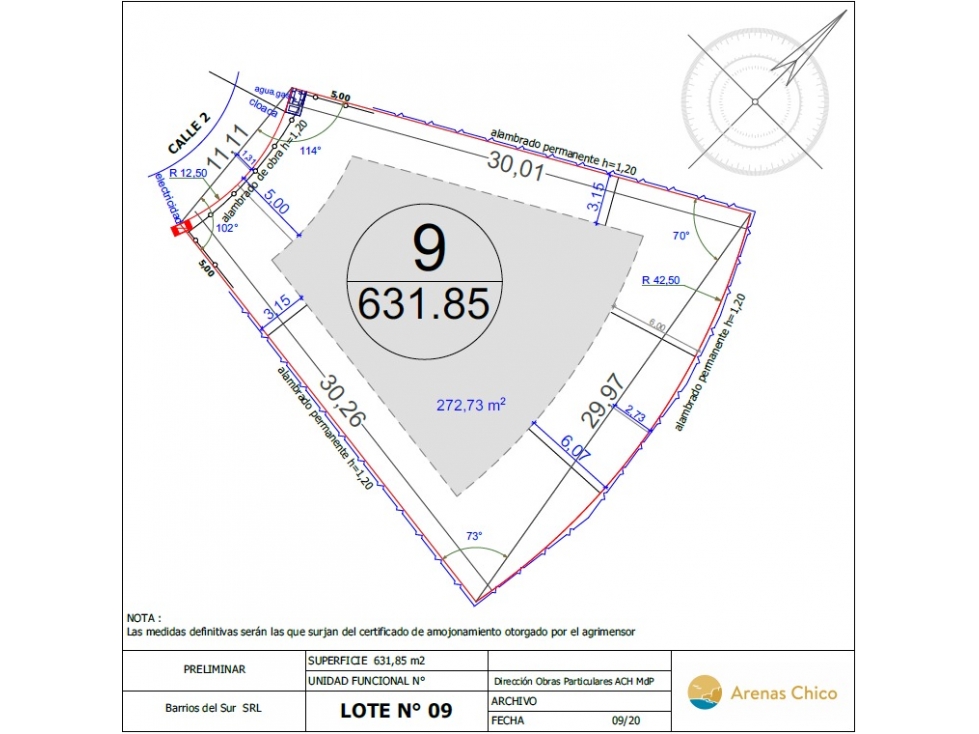 VENTA LOTE 632M2 BARRIO PRIVADO ARENAS CHICO — foto 3