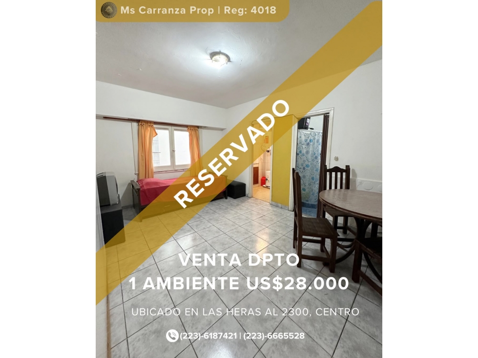 VENTA 1 AMBIENTE EXCELENTE UBICACION - 1