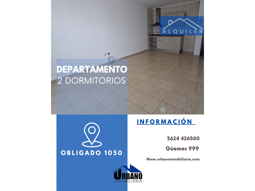 DEPARTAMENTO 2 DORMITORIOS - OBLIGADO 1050 - 1