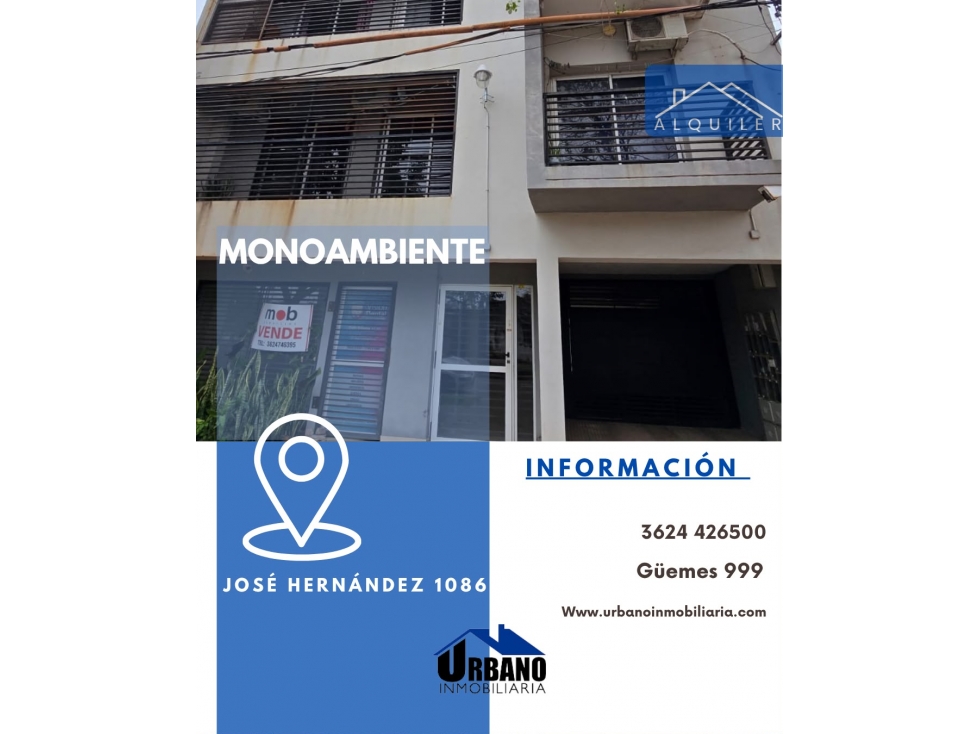 MONOAMBIENTE- JOSÉ HERNÁNDEZ 1086 - 1